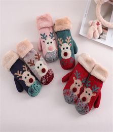 Five Fingers Gloves 1 Pairs Winter Warm Christmas Gifts Stocking Stuffers For Women Touchscreen Elk Design Ski Riding Plush Mitte1085205