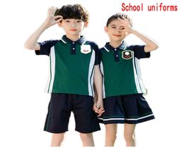 Retail Custom kids tracksuit children England boy girl short sleeve 2pcs set primary school uniforms designer clothes Clothing Set4148644