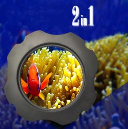 Aquariums 2 In 1 Viewing Mirror Aquarium Fish Coral Magnifying Glass Magnetic Viewer Fish Tank Glass Cleaning Marine Reef Tank Tools