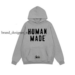 Human Made Brand Designer 2023 Mens Hoodies Pullover Sweatshirts Loose Long Sleeved Bear Duck Cute Animal Letter Print Mens Womens Cotton Hooded Oversized 6074