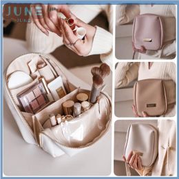 Cases Pillow Makeup Bag WaterproofSquare Brick Cosmetic Bag Portable Solid Color Leather Women Portable Beauty Pouch Toiletry