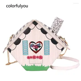 Bag Interesting Design House Shoulder For Women Crossbody Fashion Girl's Purses And PU Leather Handbag Cartoon Chain