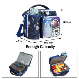 Bags Lunch Bag Kids Insulated Lunch Tote Bag for Boys and Girls with Adjustable Shoulder Strap and Durable Handle
