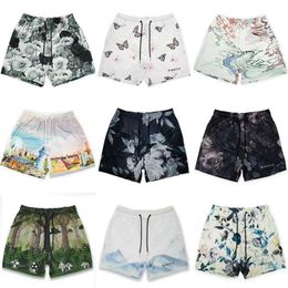 Man Shorts Gym Men's Beach Basketball Print Shorts Mesh Breathable Jogging Fiess Sports Casual Loose Short Pants Male Summer Clothing Running Basketball Gry Workout