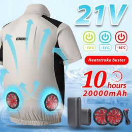 Motorcycle Apparel 21V Cooling Vest Wearable 9-blade Fan Air-conditioned Clothes Jackets Fishing For High Temperature