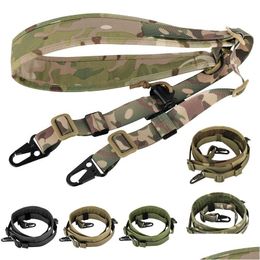 Tactical Sling Two Point Dual Outdoor Sports Army Hunting Rifle Shooting Paintball Gear Airsoft Strap Gun Lanyard No12-022 Drop Deliv Dhwly