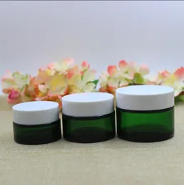 Storage Bottles 20g30g50g Green Glass Jar Pot Tin Essential Gel Serum Moisture Eye Day Night Cream Sample Test Skin Care Cosmetic Packing