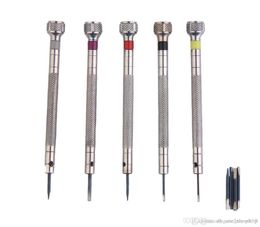 Mini 5pcs Silver Tone Screwdriver Set Watch Repair Tools Kit with 5pcs Cutter Heads mengmeng6668698350