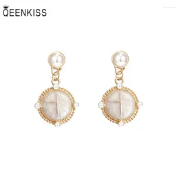 Stud Earrings QEENKISS EG7553 Fine Jewelry Wholesale Woman Birthday Wedding Gift Cross Circle Retro 925 Sterling Silver Needle