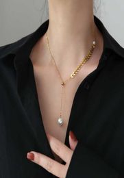 2021 new fashion pearl wheat Tassel Necklace women039s clavicle chain small luxury sweater does not fade8307796