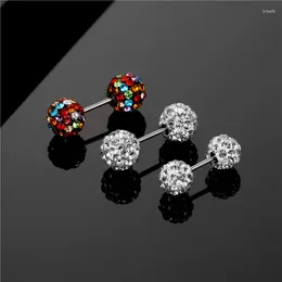 Stud Earrings 1 Pcs Stainless Steel Colourful Crystal Ear Piercing Gold Colour Push-Back Safe For Baby And Women Gift