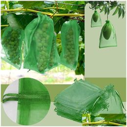 Other Garden Supplies 100Pcs Fruit Protection Bags Grapes Mesh Bag Agrictural Orchard Anti-Bird Netting Er Vegetable Stberry Grow Dr Dh2Ha