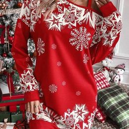 Casual Dresses 2024 Women's Fashion Temperament Slim Fit Sexy Christmas Snowflake Print Oblique Shoulder Autumn/Winter Dress