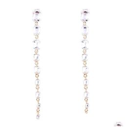 Dangle Chandelier Earrings Fashion Versatile Style Girls Jewellery Long Geometric Gemstone Crystal Drop Delivery Dh7Ft