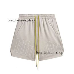 RHUDE Men Breathable Beach Shorts Top Quality Fashion Sprot Men Women Casual Mesh Track Breathable Oversize Rhude Shorts Waist Drawstring Shorts Free 769