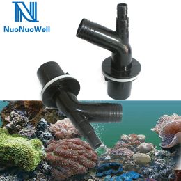 Heating NuoNuoWell Fish Tank 3Ways Overflow Pipe Fittings Aquarium Bottom Philtre Systerm Drain Connector Black Triple Philtre Elbow PVC