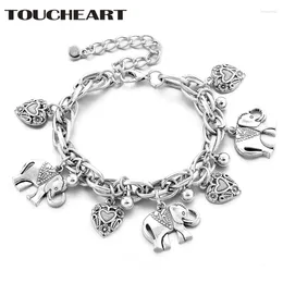 Charm Bracelets TOUCHEART Silver Heart&Elephant Bracelets&Bangles For Women Designs Bracelet Boho Jewellery Wedding Friendship