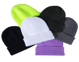 Solid Beanie Warm Winter Hats For Women Men Cap Accessories Ladies DIY Skullies Boys Girls Funny Knitted Beenie Hats Skullcap Outd1365502
