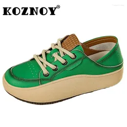 Casual Shoes Koznoy 3cm Cow Suede Genuine Leather Platform Flats Women Autumn Summer Spring Loafer High Brand Comfortable Vulcanize