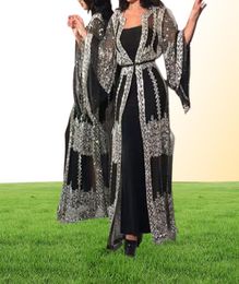 Abaya Dubai Muslim Dress Luxury High Class Sequins Embroidery Lace Ramadan Kaftan Islam Kimono Women Black Maxi Dresses9067079