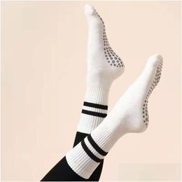 Sports Socks Designers Designer Body Sock Pilates Stockings Alx Non-Slip Yoga Cotton Womens Mid-Tube Piles Plus Thick Terry Sockss Dro Otstl