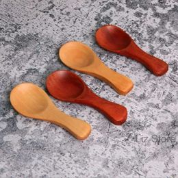 Wooden Spoon Short Eco-Friendly Handle Natural Milk Honey Spoons Coffee Tea Scoop Ice Cream Fruit Scoops Kitchen Baby Dinnerware Th1256 s s