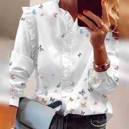 Women's Blouses Women Long-sleeved Shirt Vintage-inspired Spring Shirts Floral Prints Stand Collars Breathable Fabrics For A Comfortable