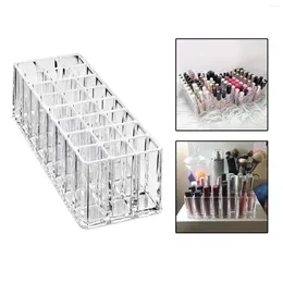 Storage Bottles 24 Grids Lipstick Holder Makeup Compact Transparent Cosmetic Display Cases Organiser For Drawer Bathroom Vanity