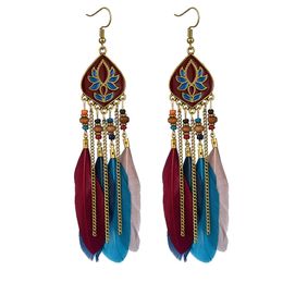 Popular European and American Fashion Earrings, Water Droplets, Feather Earrings, Accessories, Retro Ethnic Style, Creative and Personalised Earrings 589