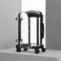 Luggage TRAVEL TALE 20" 22" 24" 26" Inch New Brand Transparent Suitcase Spinner Cabin Luggage Trolley Bag On Wheels