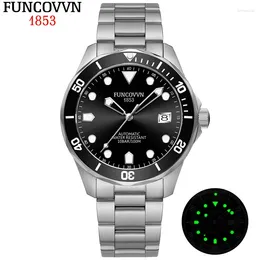 Wristwatches FUNCOVVN Vintage 41mm Diver Watch For Men Luxury NH35 Automatic Mechanical Sapphire 316L Steel Waterproof Dress 100m Relojes