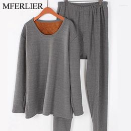 Men's Thermal Underwear Spring Winter Warm Men Long Johns 5XL 6XL 7XL 8XL Bust 160cm Plus Size Fleece