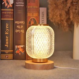 Table Lamps Crystal LED Lamp Stepless Dimming USB Charging Touch Switch Remote Control Bedside Light Living Room Decoration Desk