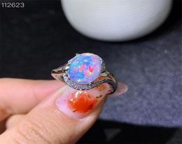 Ring Natural White Opal for Women Engagement Wedding Gift 810mm Colorful Gemstone Fine Jewelry Real 925 Sterling Sier6867024