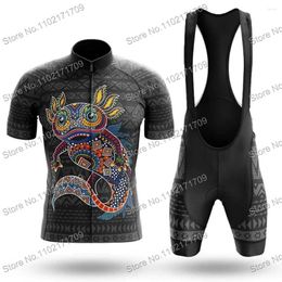 Racing Sets 2024 Cycling Jersey Set Funny Mexican Aztec Axolotl Clothing Summer Road Bike Shirts Suit Bicycle Bib Shorts MTB Maillot