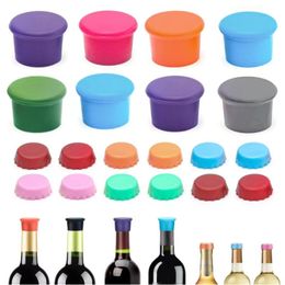 Reusable Silicone Bar tools red wine bottle cap Candy colored wine-bottle cover Sealed beer bottles Stoppers T9I002621