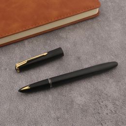 Pens 1pc Hero 616s Fountain Pen Metal Ink Pen All Black Arrow F Nib Office School Supplies Writing Golden Ink Pens