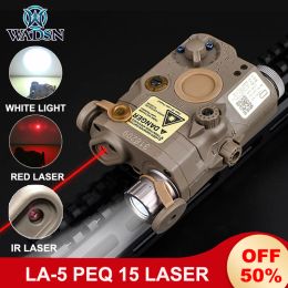 Scopes WADSN Airsoft LA5 PEQ15 Red Laser Sight IR Pointer LA5C PEQ 15 200Lumens White Light Weapon Flashlight For Hunting Scout Light