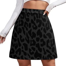 black leopard print Mini Skirt chic and elegant woman skirt Sexy mini Short women skirts 240418