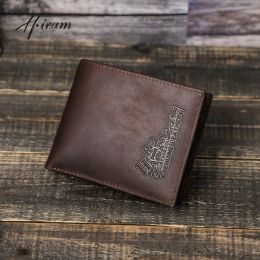 Wallets Wallet Men Billfold Slim Hipster Cowhide Credit Card/id Holders Inserts Coin Short Purses Male Bussiness Small Money Bag