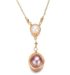 Pendant Natural Freshwater Pearl Necklace 14k Gold Plated Fashion Necklace for Women Girls Chain Necklace Jewelry317s9146994