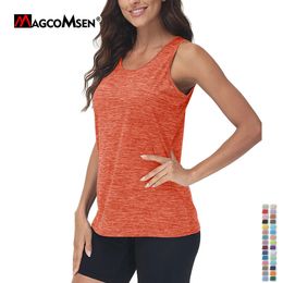 MAGCOMSEN Womens Workout Tank Tops Quick Dry Sleeveless Running Athletic Shirts Moisture Wicking Gym Yoga 240412