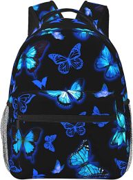 Backpacks Butterfly Backpack Casual Canvas Backpacks Blue Butterfly Bookbag Laptop Daypack For Toddler Teen Boys Girls Women Men Gifts
