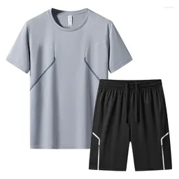 Running Sets 2024 Quick Dry Men's Tracksuit Set Outfits Fitness Short Sleeve Sports Suit Gym Clothing Sportswear Conjuntos Masculinos