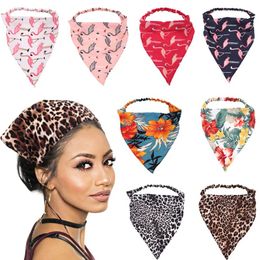 Boho Bandana Kadınlar Elastik Saç Bandı Üçgeni Bandana Çiçek Baskı Bandana Eşarp Saç Aksesuar Tiara