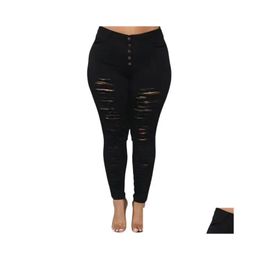 Womens Plus Size Pants Butt Up Ripped Skinny Stretchy Black Jeans 4Xl Street Large Casual Lg Denim Pencil Pant Push Slim Trousers 25Nq Otwar