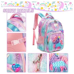 Bags 3pcs Kids Backpacks for Girls School Bag with Lunch Box School Backpack for Girls Set Cute Bookbag for Primary School 2023