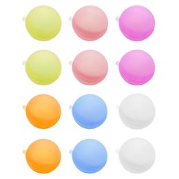 12pcs Soft Backyard Reusable Teens Water Balloon Easy To Carry Bright Silicone Quick Fill For Kids Beach Swimming Pool Party 240417