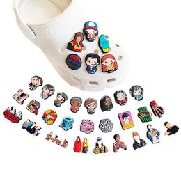 Anime charms wholesale childhood memories stranger things popular Tv funny gift cartoon charms shoe accessories pvc decoration buckle soft rubber clog charms