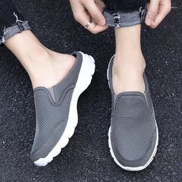 Slippers 2024 Summer Mesh Men Breathable Mules Casual Shoes ForMen Comfort Home Zapatillas Hombre
